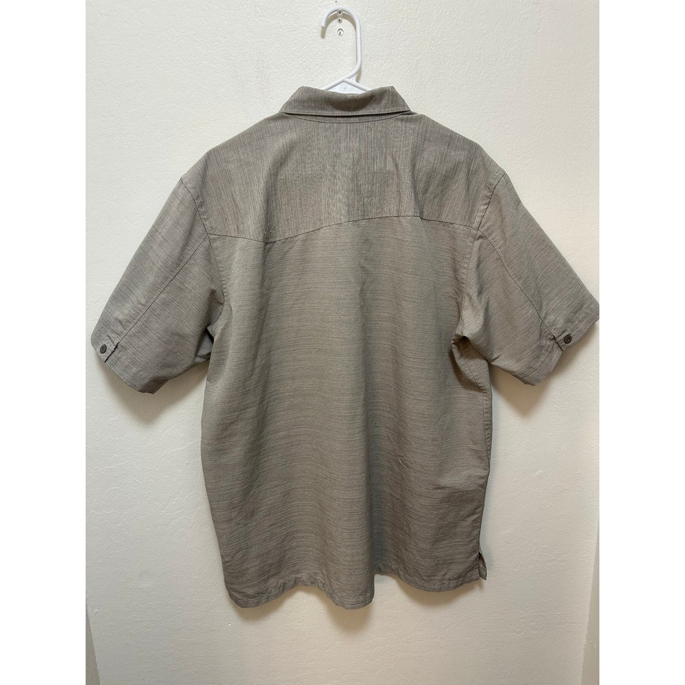 Columbia Men's Shirt Short Sleeve Button Up Casual Plaid Lightweight Beige Large - Picture 9 of 12